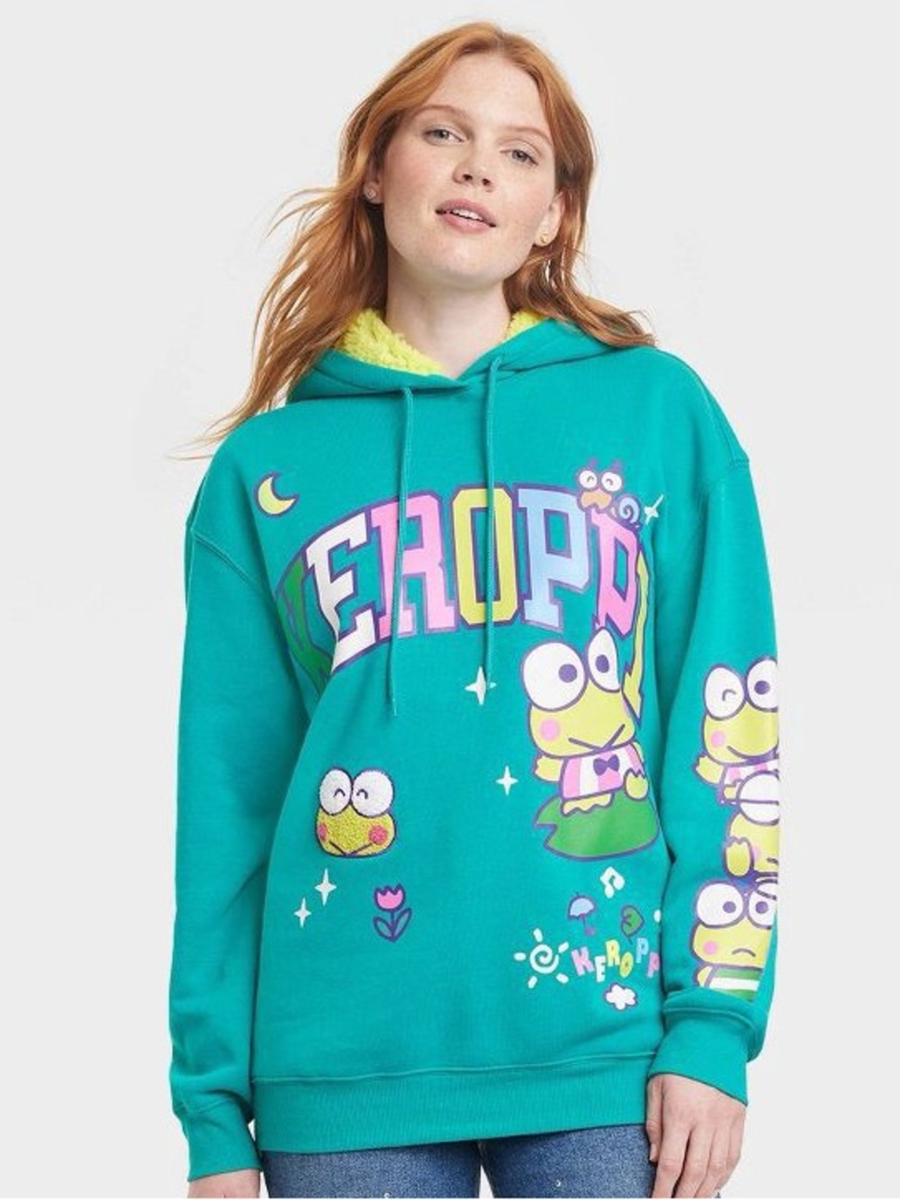 NWT Keroppi Graphic Hoodie - Teal Green size XS